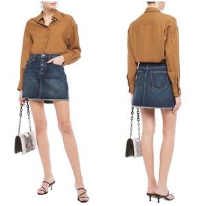 Current Elliot raw frayed hem jean skirt